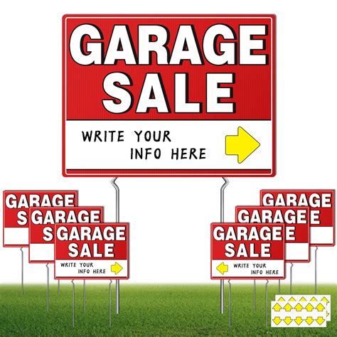 Buy 7 Pcs Garage Sale Sign With Metal Stakes 17 X 13 Double Sided