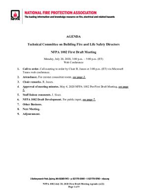 Fillable Online Nfpa OrgassetsfilesAGENDA Technical Committee On