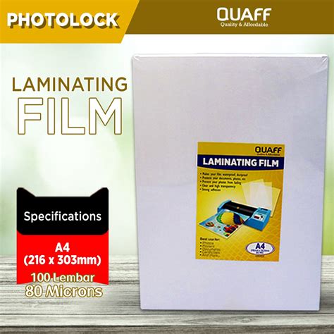 Jual Quaff Laminating Film Proses Laminasi Panas Ukuran Pendek A