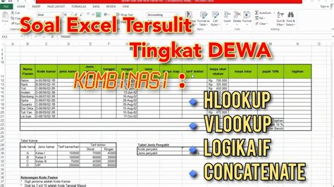 Soal Excel Tersulit Tingkat DEWA Kombinasi VLOOKUP HLOOKUP IF