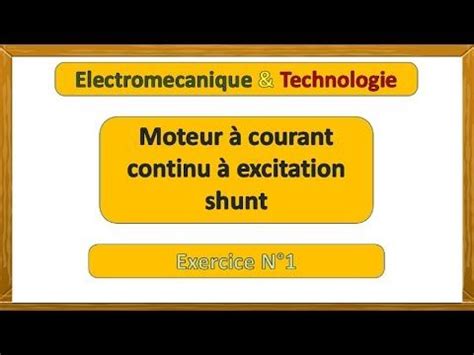 Exercice Corrig Moteur Courant Continu Excitation Shunt