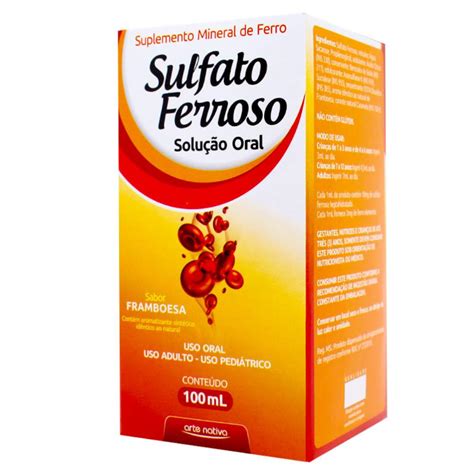 Para Que Serve O Sulfato Ferroso - Sulfato Ferroso Arte Nativa Solução Oral 100Ml