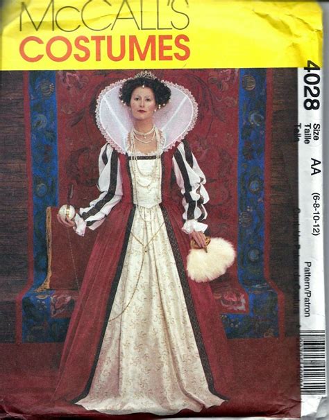 Mccalls 4028 Queen Monarch Elizabethan Renaissance Etsy Elizabethan Costume Costume Sewing