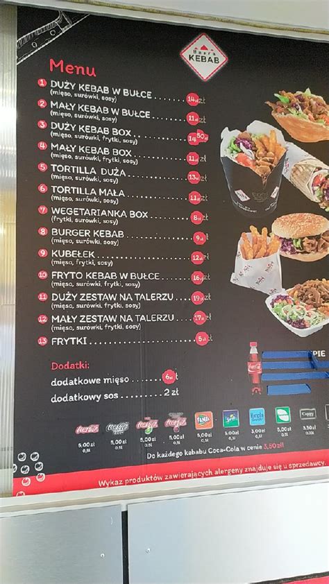 Menu At Bafra Kebab Szamotuly Parking Przy Multibox