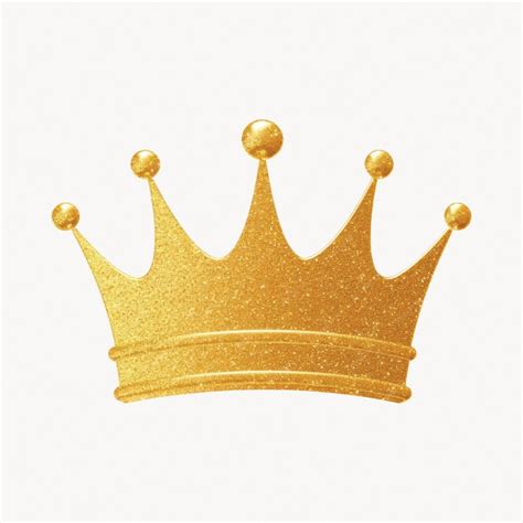 Golden Glitter Crown Illustration Premium Ai Generated Vector