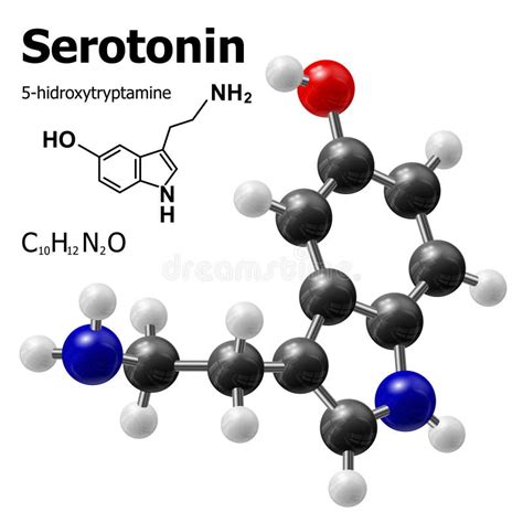 Molécula de serotonina ilustración del vector Ilustración de molecular