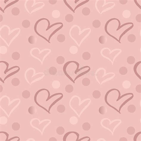 Seamless Pink Heart Pattern Romantic Background Vector Illustration