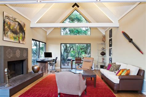 Portola Valley Mid Century Home Redesign Modern Living Room San