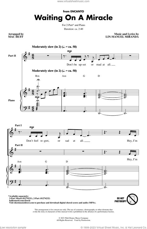 Waiting On A Miracle From Encanto Arr Mac Huff Sheet Music For