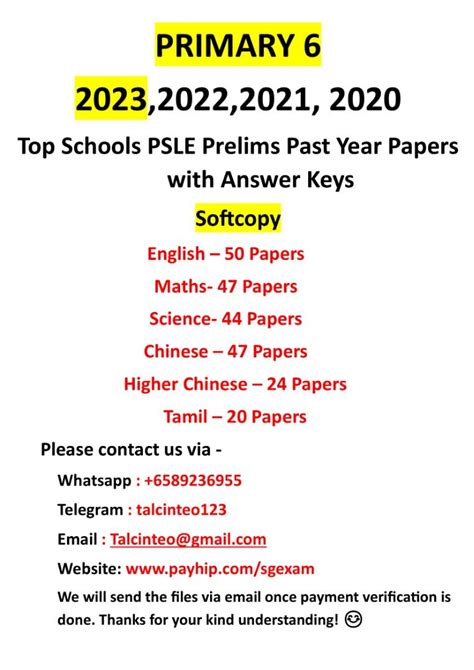 Psle Latest Past Year Papers With Answer Keys 2022 2021 2020 Hobbies