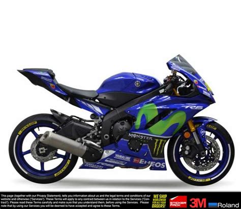 Multicolor Yamaha R Model Movistar Design Full Body Wrap Decal