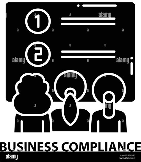 Business Compliance Icon Black Vector Sign With Editable Strokes Concept Illustration Stock