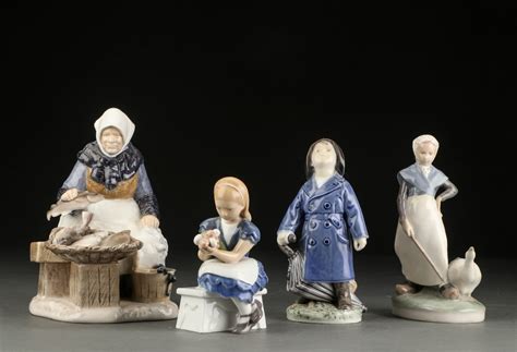 Royal Copenhagen og Bing Grøndahl Fire figurer af porcelæn 4