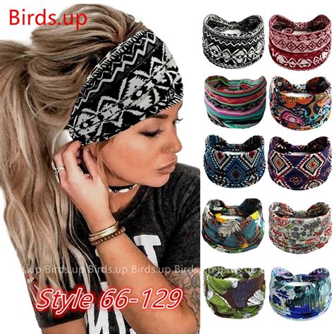 Boho Algod O Wide Headband Para Mulheres Caju Leopardo Flower Print