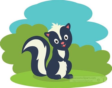 Skunk Clipart-cute smiling little skunk clipart