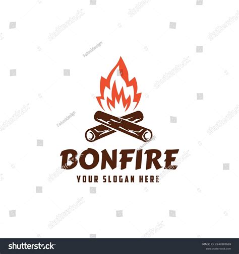 Emblem Badge Campfire Bonfire Logo Design Stock Vector (Royalty Free ...