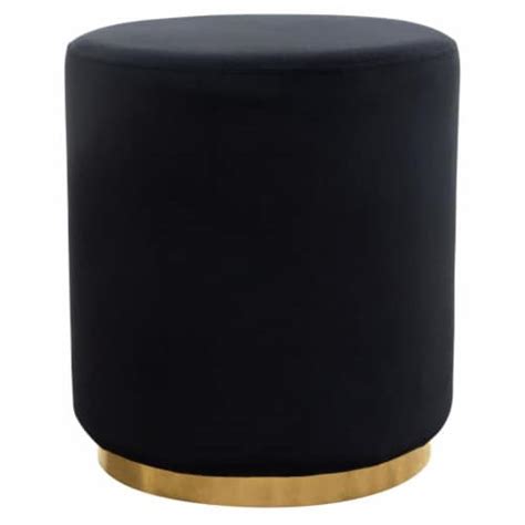 Diamond Sofa Sorbet2otbl Sorbet Round Accent Ottoman With Gold Metal