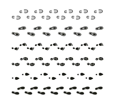 Tracking Footprints Human Footstep Shoe Sole Trail Icons People Boots