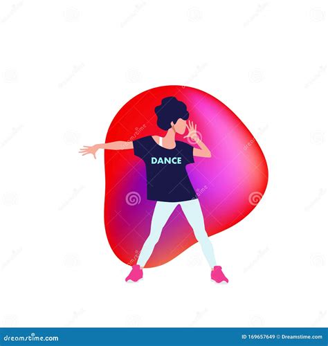 Active Girl Dancing Jazz Funk Hip Hop House Dance Stock Vector