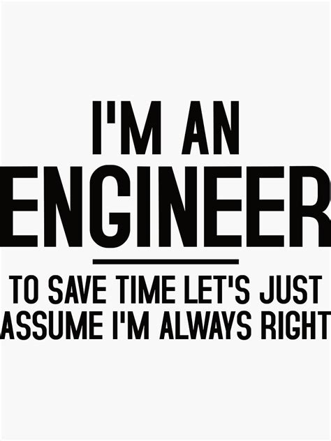 "Engineer Quotes Jokes Engineering Engineers Funny Engineer" Sticker ...