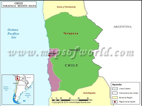 Mapa De Tarapaca Region De Tarapaca Chile