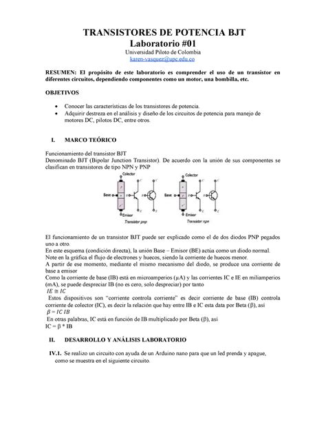 Scribd APUNTES TRANSISTORES DE POTENCIA BJT Laboratorio Universidad