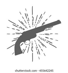 Revolver Gun Silhouette Isolated On White Stock Vector (Royalty Free ...