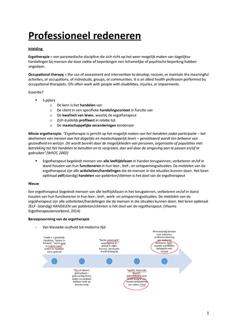 Professioneel Redeneren Occupational Therapy The Use Of Assessment