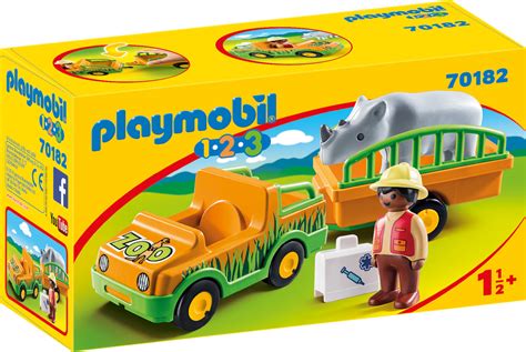 Playmobil 123 Zoo Vehicle With Rhinoceros Skroutzgr