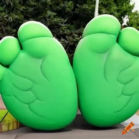 Detailed View Of Yoshis Green Bare Foot Soles