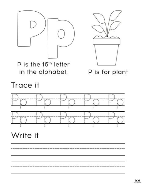 Free Printable Letter P Beginning Sounds Phonics Worksheet For