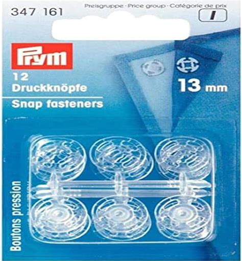 Prym 1 347161 Boutons Pression à Coudre 13mm Transparent Polyester