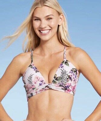 New Shade Shore Women S Lightly Lined Twist Front Plunge Bikini Top