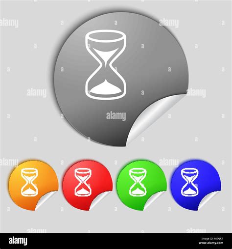 Hourglass Sign Icon Sand Timer Symbol Set Of Colour Buttons Vector