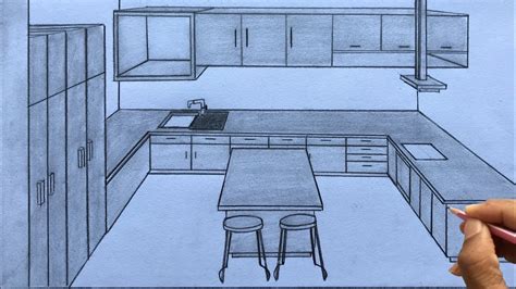 How To Draw A Kitchen In One Point Perspective - Design Talk