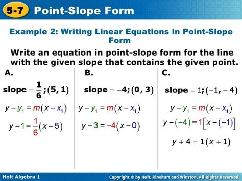 Write An Equation In Point Slope Form Worksheet Free Worksheets Samples