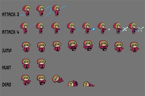 Free Fantasy Chibi Female Sprites Pixel Art By 2d Game Assets On Dribbble