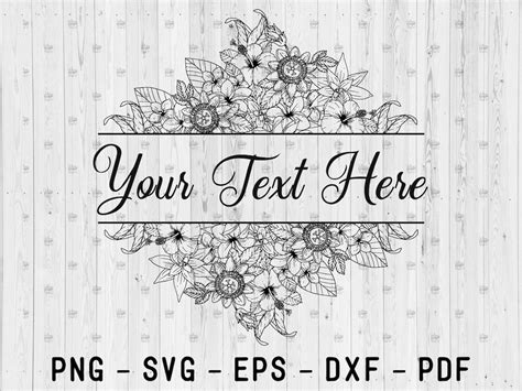 Split Floral Frame Svg Floral Monogram Border Floral Svg - Etsy