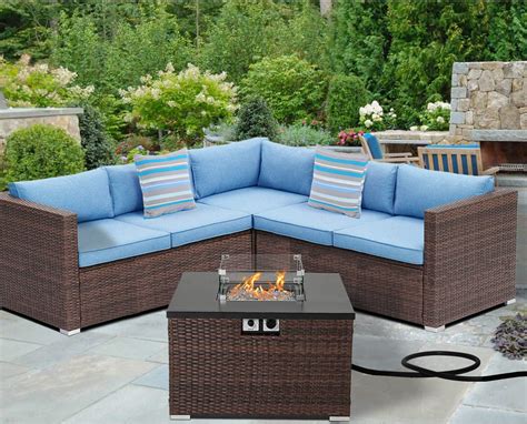 Amazon Sunbury Outdoor Piece Sectional Sofa Propane Fire Pit