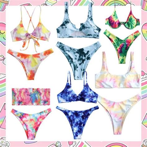 Off Jessica Stockstill X Zaful V Notch Cutout Tie Dye Bikini