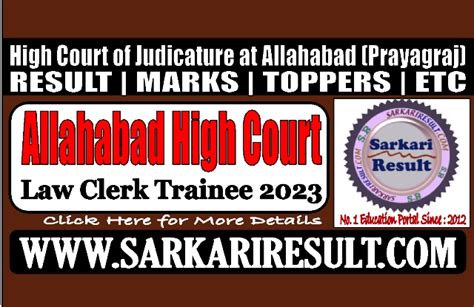 Allahabad High Court Law Clerk Trainee Final Result 2023