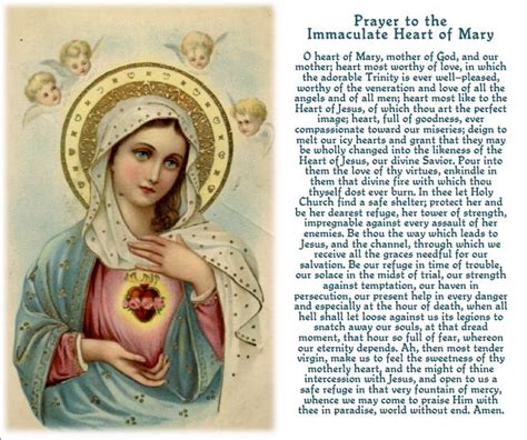 Prayer To The Immaculate Heart Of Mary Blessed Virgin Mary Immacula