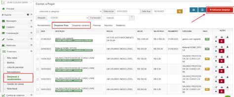 Como criar despesas fixas e variáveis Proesc