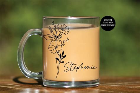 September Birth Flower Birth Flower Mug Glass Coffee Mug September