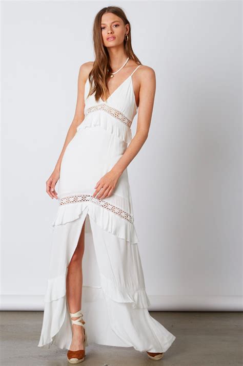 White Ruffled Maxi Dress Boho Chic White Dress White Maxi Dress Boho Ruffled Maxi Dress