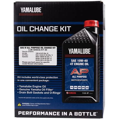 Yamalube Iv All Purpose Oil Change Kit Lub Sxscg Kt 30 Yamaha Sports Plaza