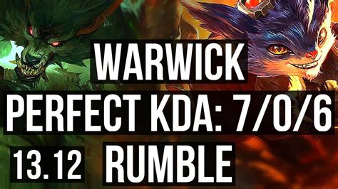 Warwick Vs Rumble Top 706 Rank 5 Warwick Godlike 300 Games