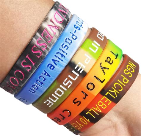 Pulseras De Texto Personalizadas De Silicona Pulseras De Goma