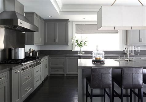 Grey Kitchen Cabinets With Black Countertops Inspirations