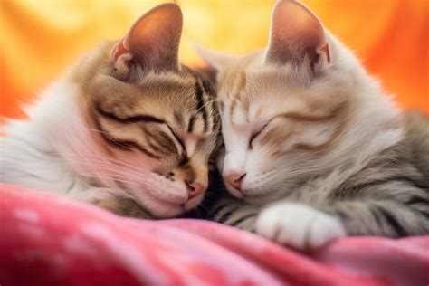 Cats cuddling sleeping kitten animal. | Free Photo - rawpixel